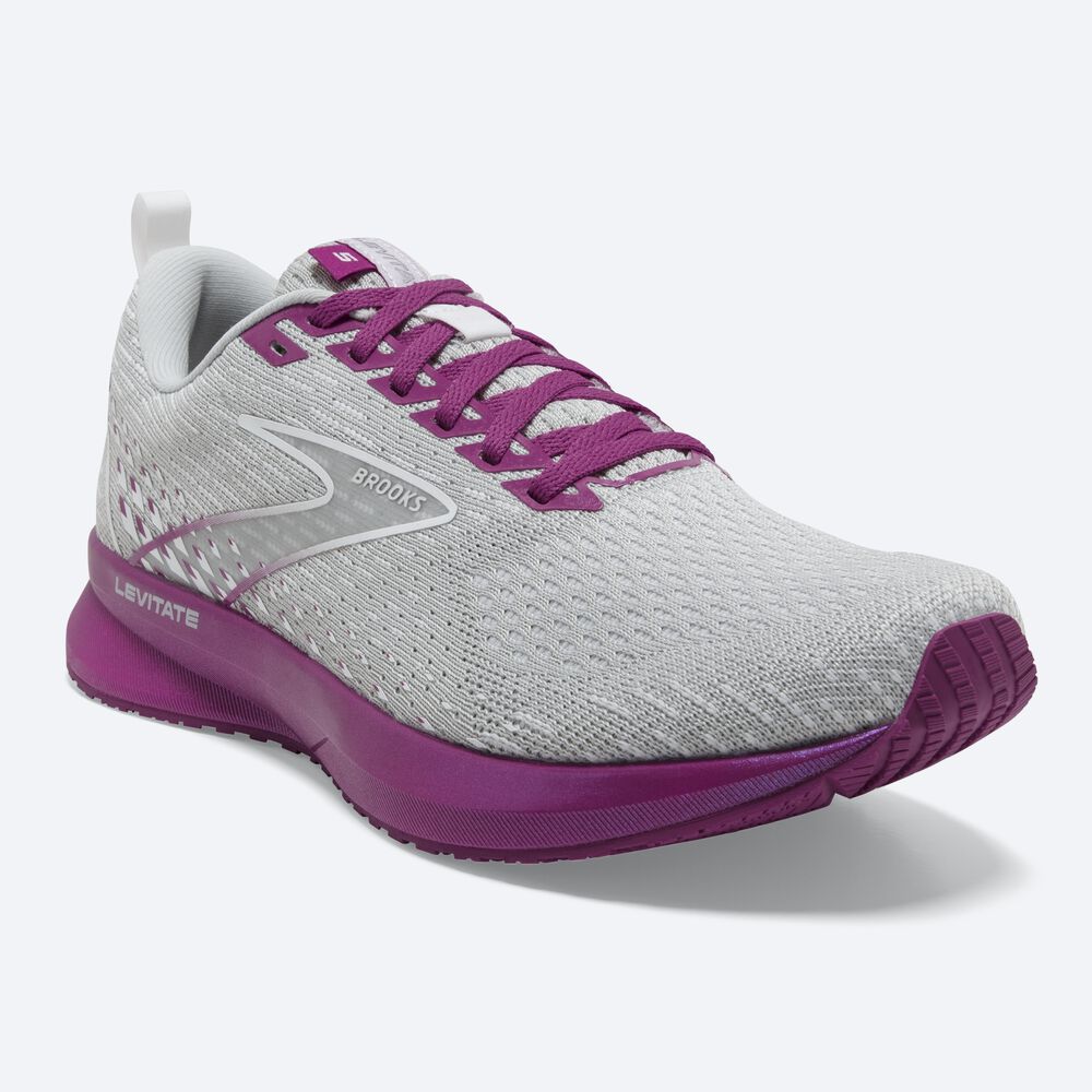 Zapatillas Running Brooks Levitate 5 Mujer Gris/Lavanda | Ecuador-06287