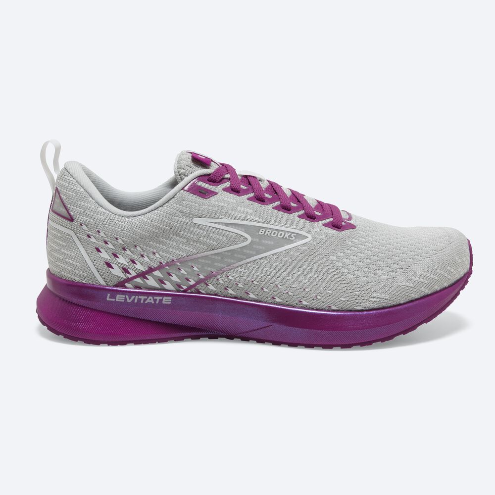 Zapatillas Running Brooks Levitate 5 Mujer Gris/Lavanda | Ecuador-06287