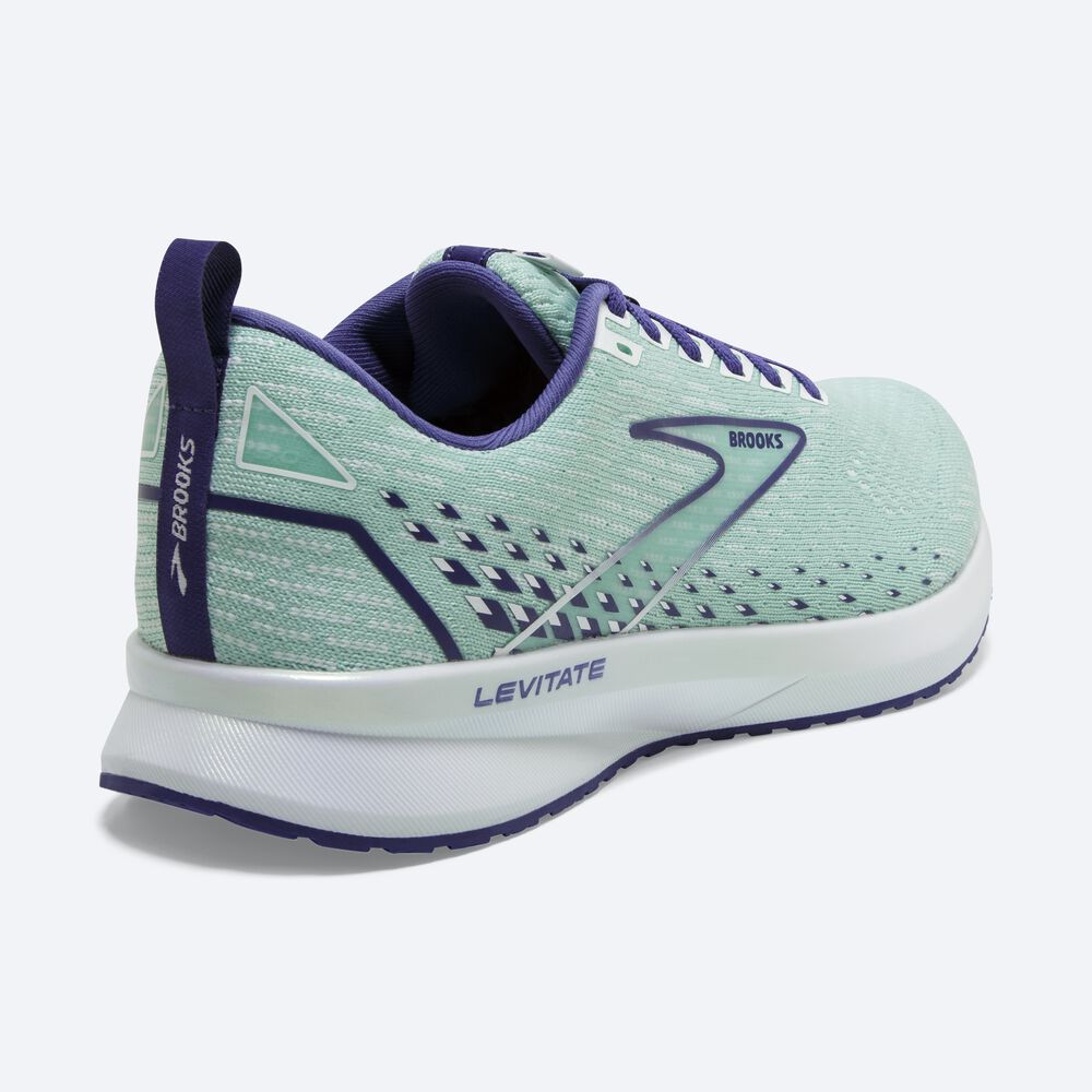 Zapatillas Running Brooks Levitate 5 Mujer Verde/Azul Marino Azules/Blancas | Ecuador-76801