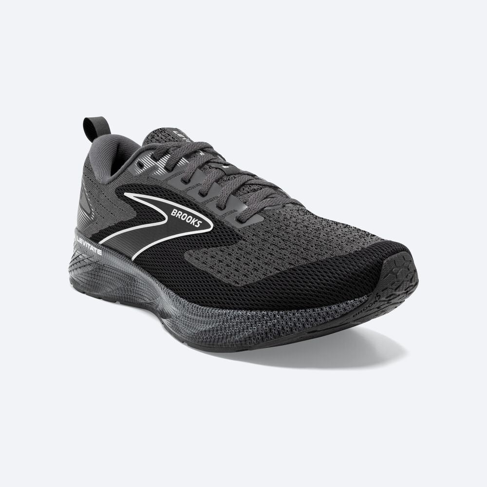 Zapatillas Running Brooks Levitate 6 Hombre Negras/Blancas | Ecuador-82495