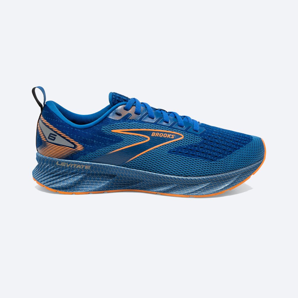 Zapatillas Running Brooks Levitate 6 Hombre Azules/Naranjas | Ecuador-92751