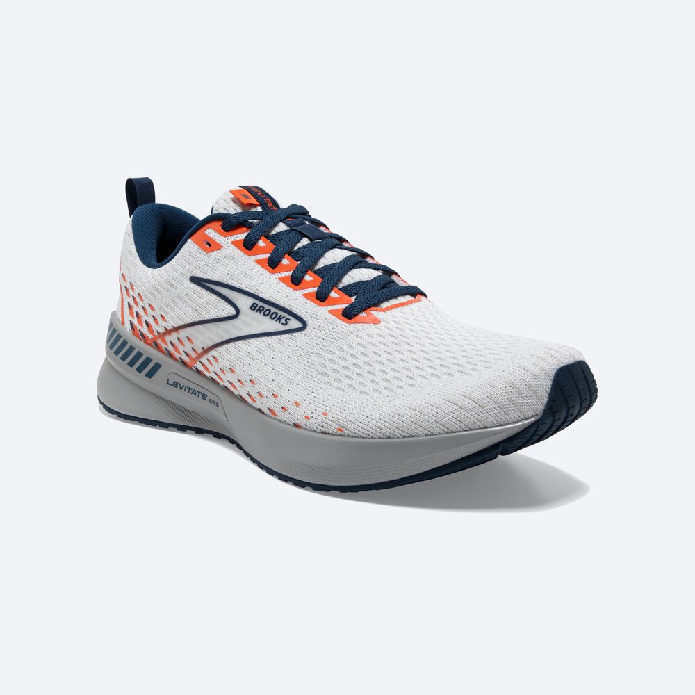 Zapatillas Running Brooks Levitate GTS 5 Hombre Blancas/Marrones | Ecuador-79056