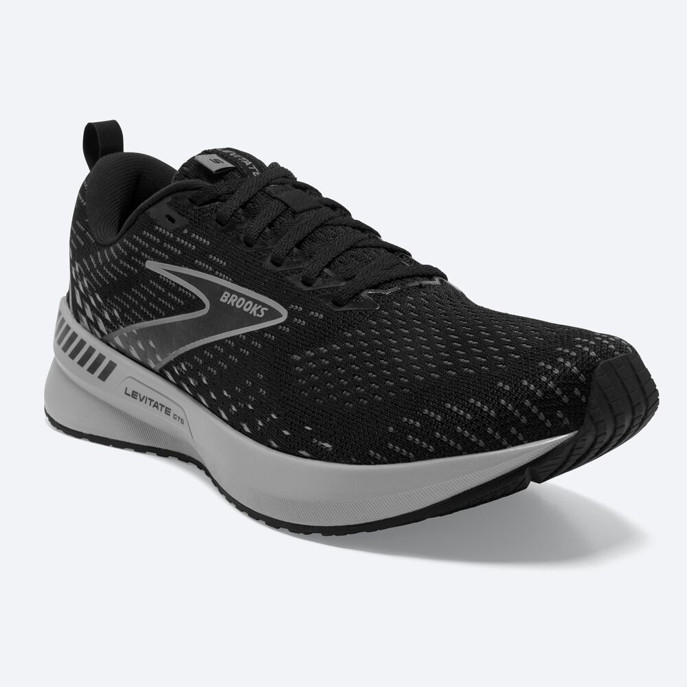 Zapatillas Running Brooks Levitate GTS 5 Hombre Negras/Gris | Ecuador-89650