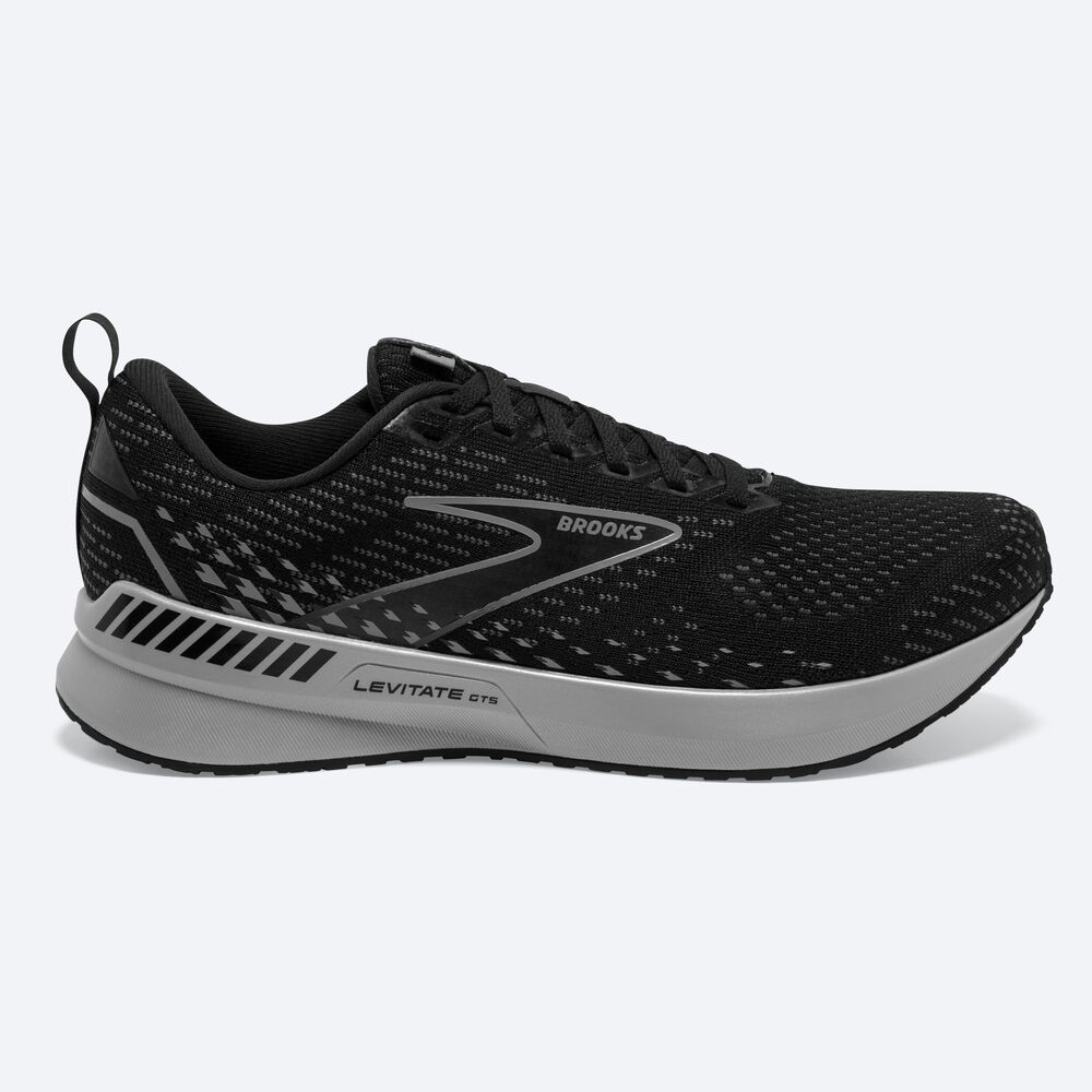 Zapatillas Running Brooks Levitate GTS 5 Hombre Negras/Gris | Ecuador-89650