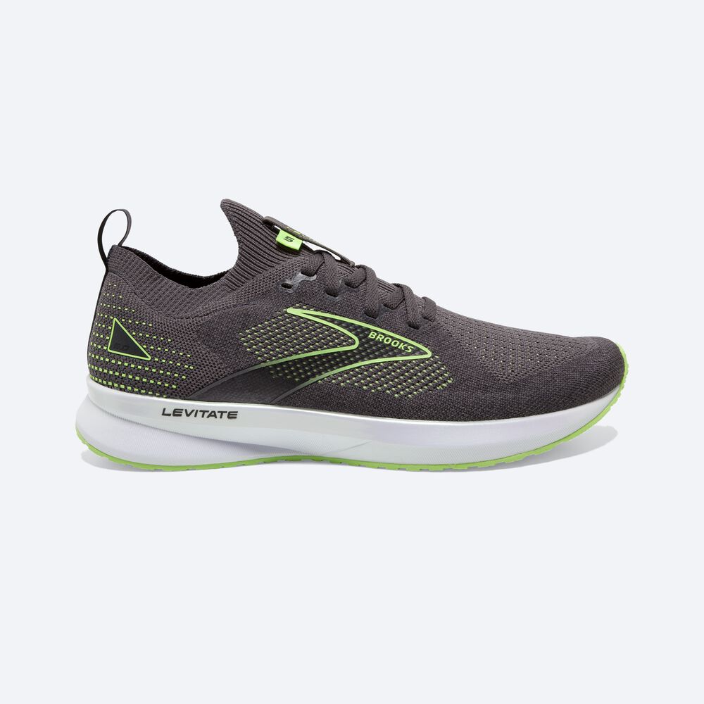 Zapatillas Running Brooks Levitate StealthFit 5 Hombre Negras/Verde | Ecuador-14569