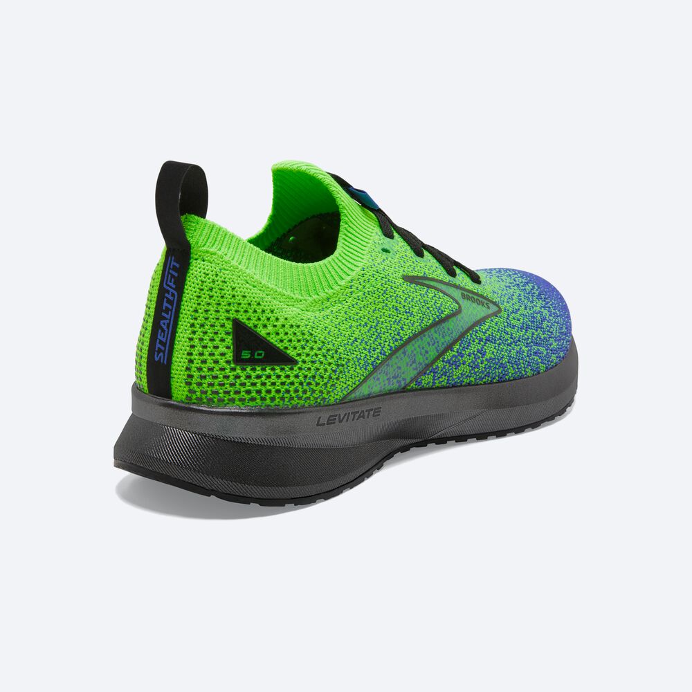 Zapatillas Running Brooks Levitate StealthFit 5 Hombre Verde/Negras/Azules | Ecuador-19342