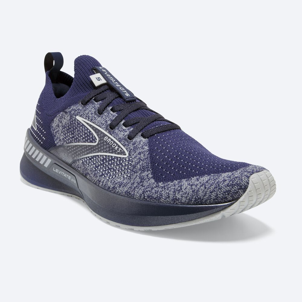 Zapatillas Running Brooks Levitate StealthFit GTS 5 Hombre Azul Marino/Gris | Ecuador-27509