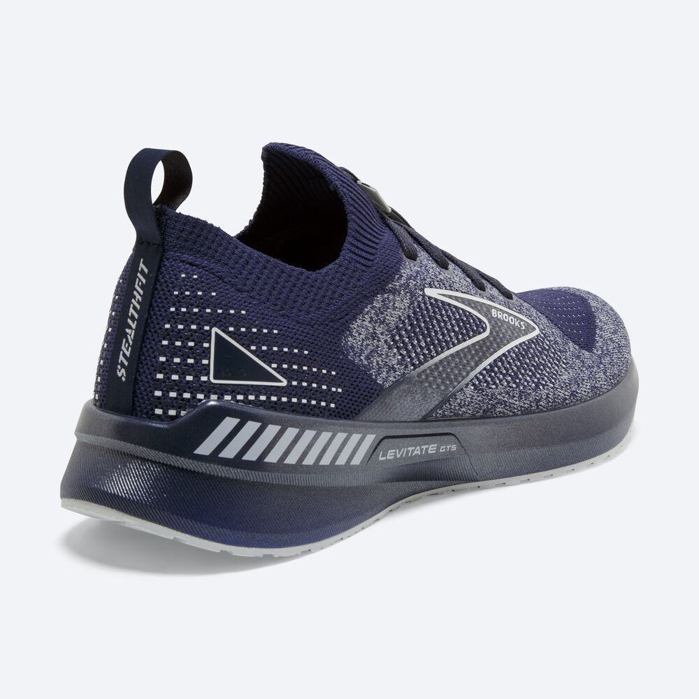 Zapatillas Running Brooks Levitate StealthFit GTS 5 Hombre Azul Marino/Gris | Ecuador-27509