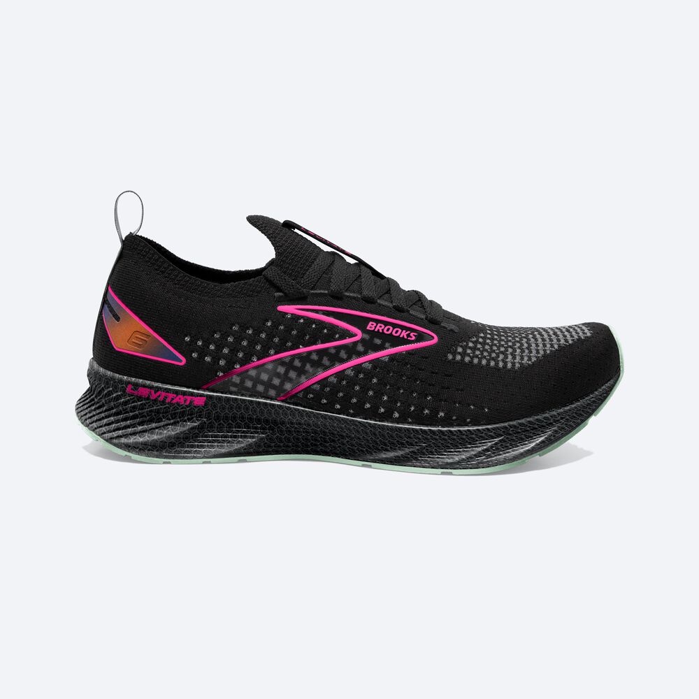 Zapatillas Running Brooks Levitate StealthFit 6 Mujer Negras/Rosas | Ecuador-27943