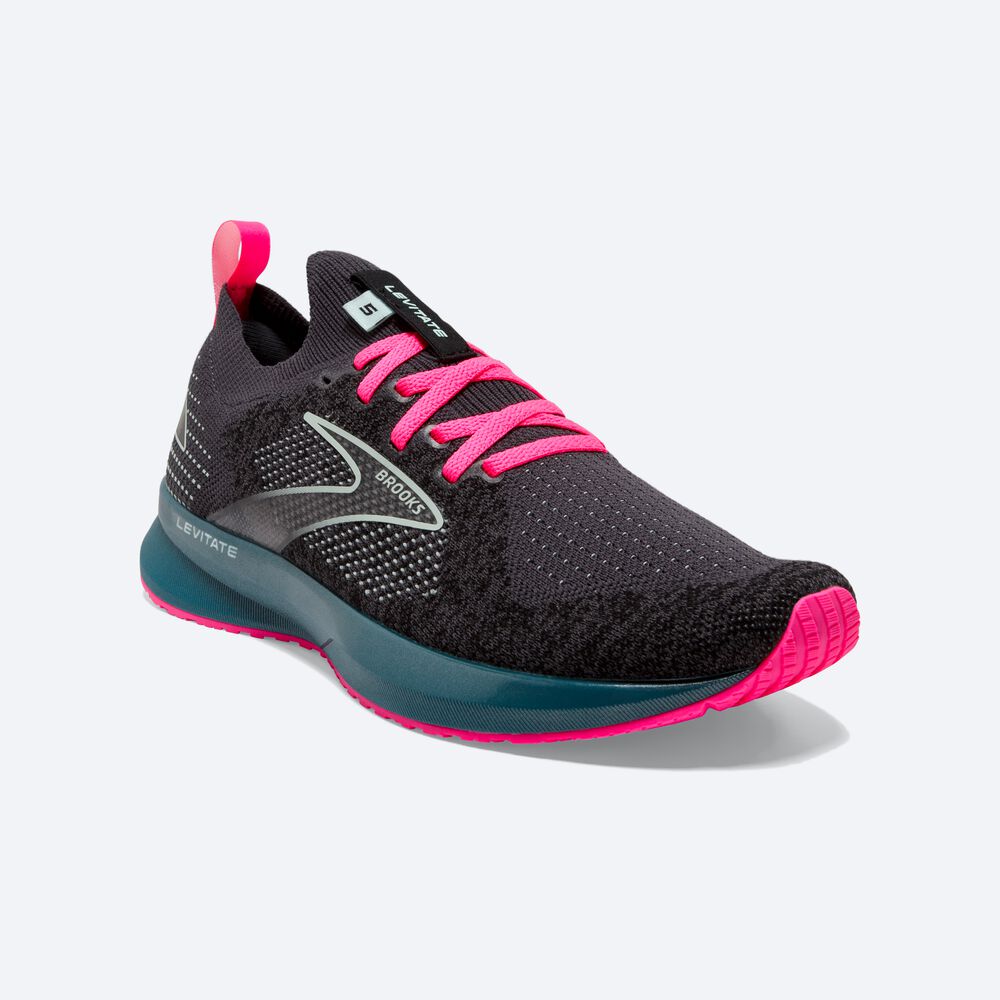 Zapatillas Running Brooks Levitate StealthFit 5 Mujer Negras/Azules/Rosas | Ecuador-42018