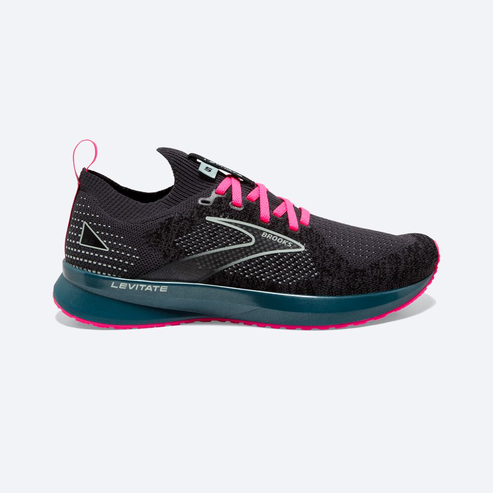 Zapatillas Running Brooks Levitate StealthFit 5 Mujer Negras/Azules/Rosas | Ecuador-42018