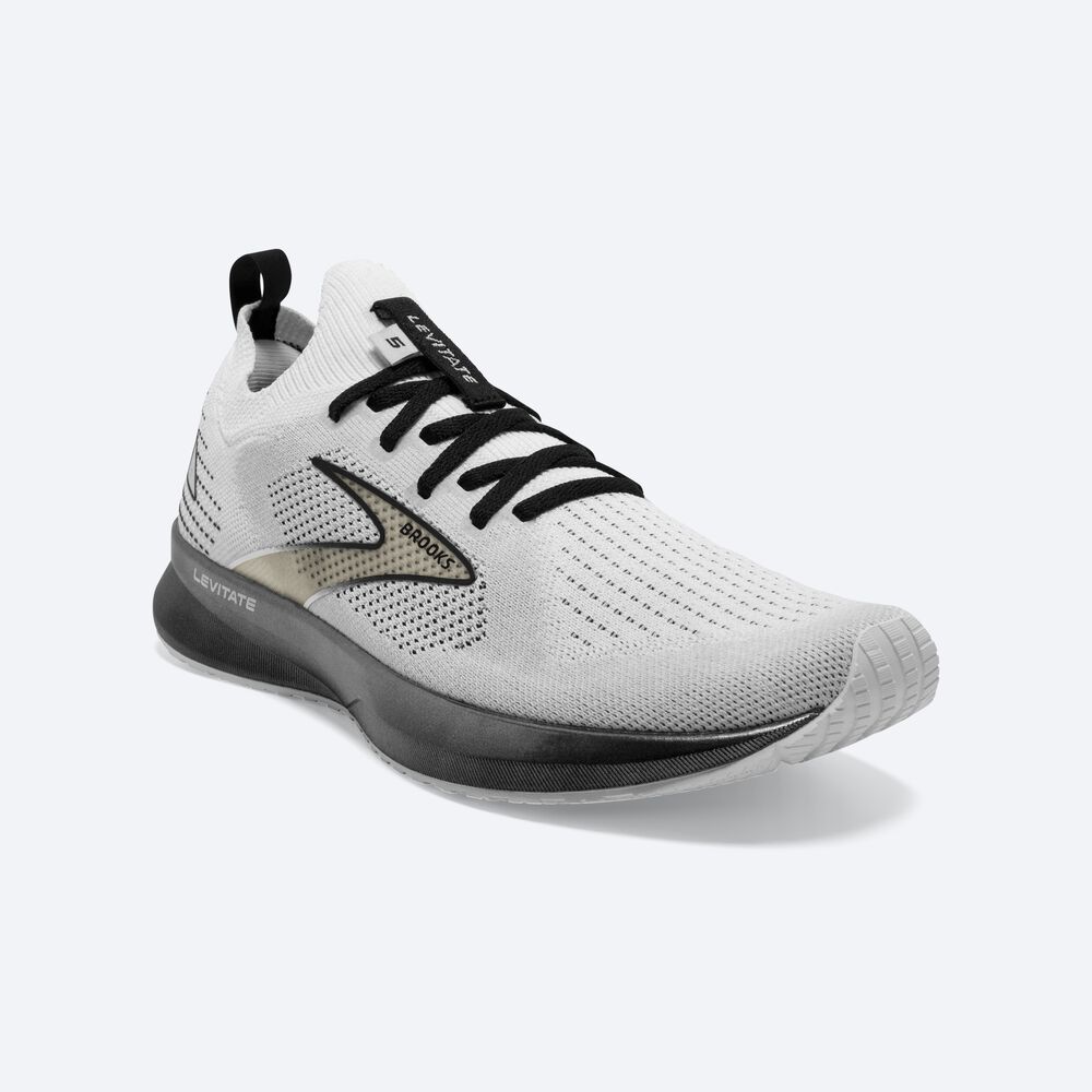 Zapatillas Running Brooks Levitate StealthFit 5 Hombre Blancas/Gris/Negras | Ecuador-49156