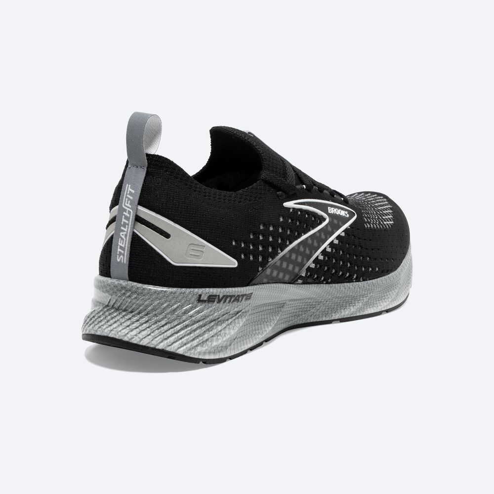 Zapatillas Running Brooks Levitate StealthFit 6 Hombre Negras/Gris | Ecuador-50937