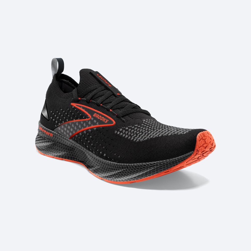 Zapatillas Running Brooks Levitate StealthFit 6 Hombre Negras/Naranjas | Ecuador-51068