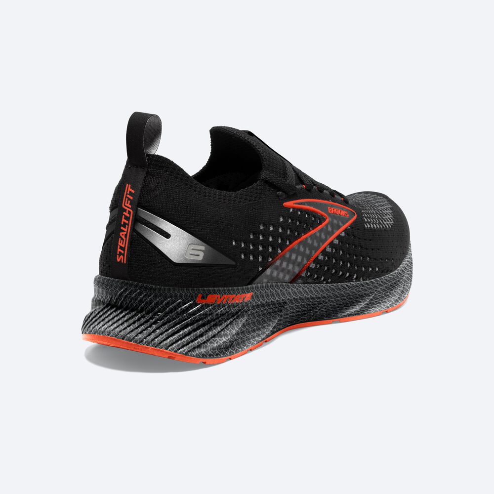 Zapatillas Running Brooks Levitate StealthFit 6 Hombre Negras/Naranjas | Ecuador-51068