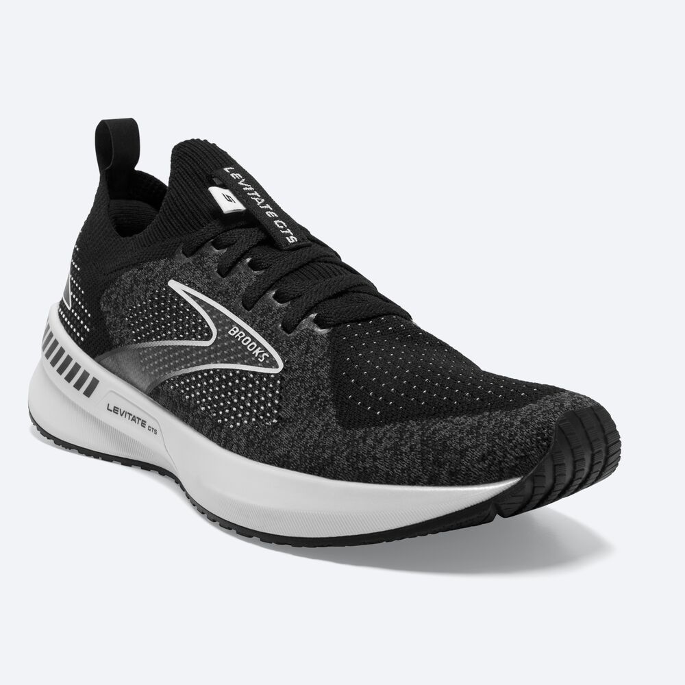 Zapatillas Running Brooks Levitate StealthFit GTS 5 Mujer Negras/Gris/Blancas | Ecuador-51728