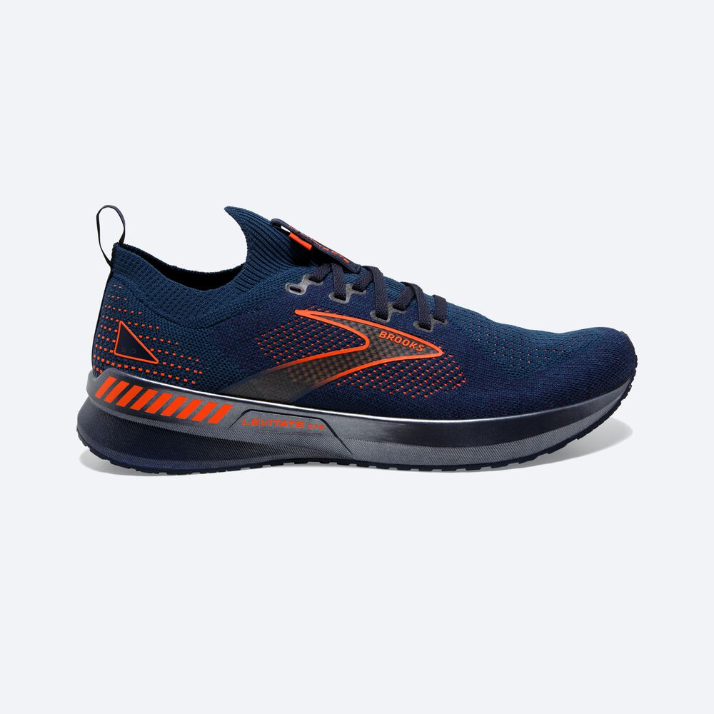 Zapatillas Running Brooks Levitate StealthFit GTS 5 Hombre Azul Marino/Marrones | Ecuador-52341