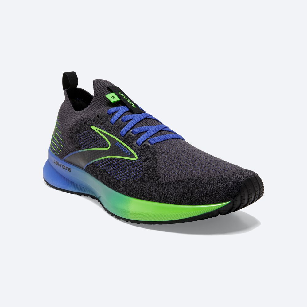 Zapatillas Running Brooks Levitate StealthFit 5 Hombre Negras/Verde/Azules | Ecuador-74526