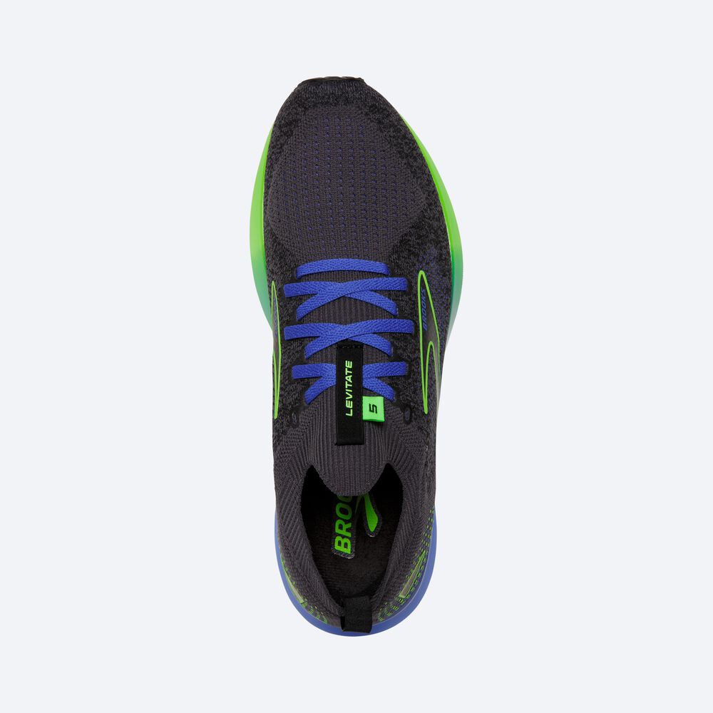 Zapatillas Running Brooks Levitate StealthFit 5 Hombre Negras/Verde/Azules | Ecuador-74526