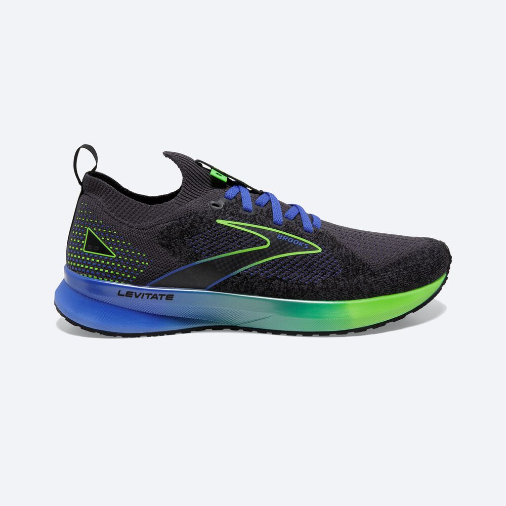 Zapatillas Running Brooks Levitate StealthFit 5 Hombre Negras/Verde/Azules | Ecuador-74526