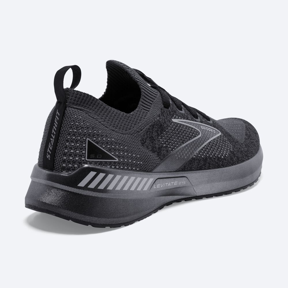 Zapatillas Running Brooks Levitate StealthFit GTS 5 Hombre Negras/Gris | Ecuador-93612