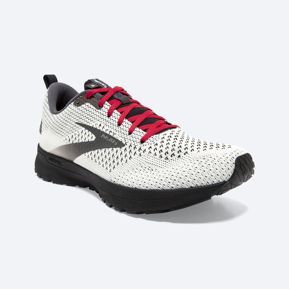 Zapatillas Running Brooks Revel 4 Hombre Blancas/Negras/Rojas | Ecuador-73908