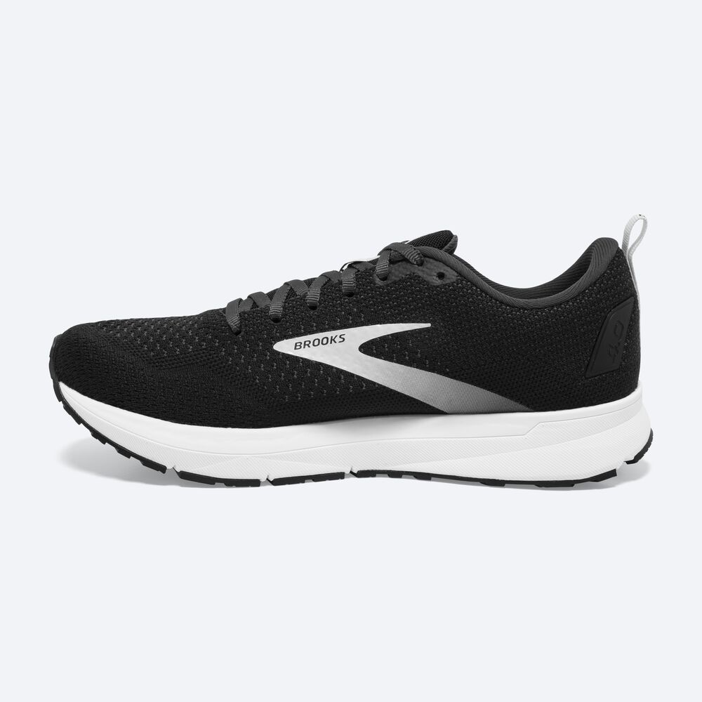 Zapatillas Running Brooks Revel 4 Hombre Negras/Plateadas | Ecuador-79034