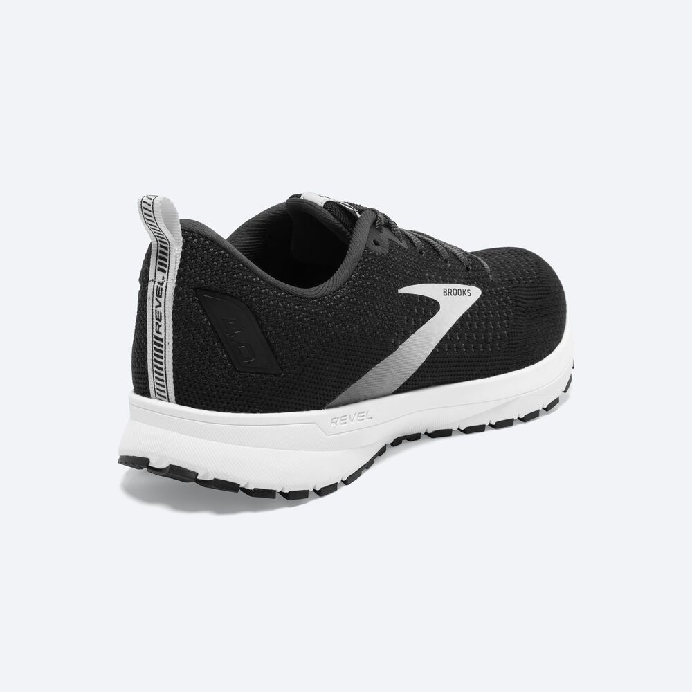 Zapatillas Running Brooks Revel 4 Hombre Negras/Plateadas | Ecuador-79034