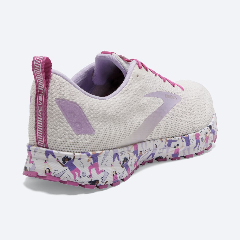 Zapatillas Running Brooks Revel 4 Mujer Blancas/Rosas | Ecuador-73861