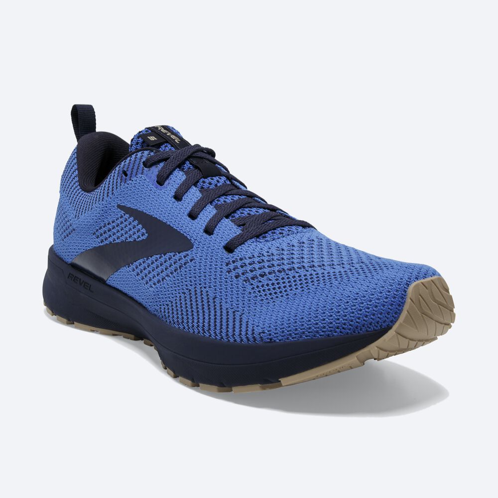 Zapatillas Running Brooks Revel 5 Hombre Azules/Azul Marino/Creme | Ecuador-17893