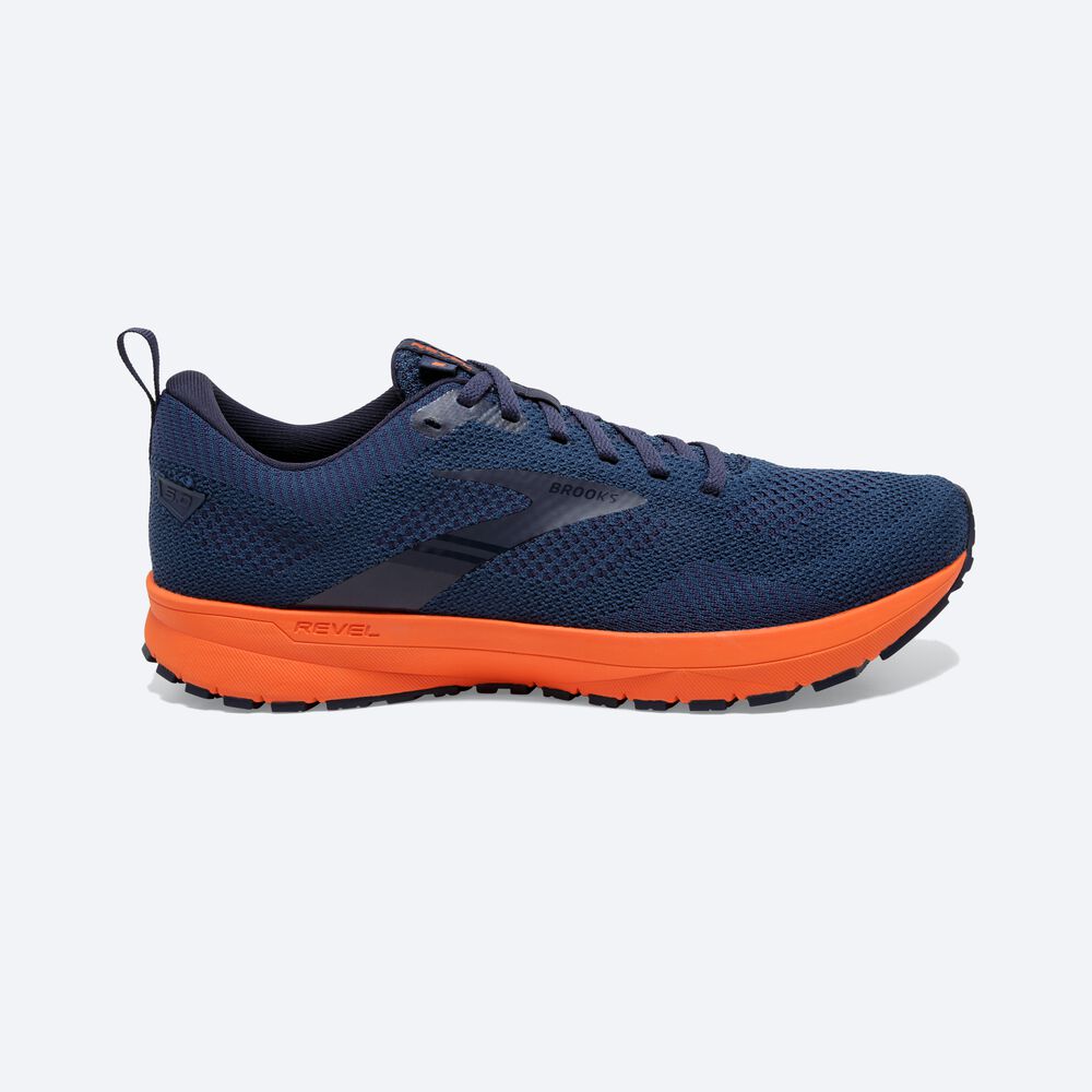 Zapatillas Running Brooks Revel 5 Hombre Marrones/Azul Marino | Ecuador-54607