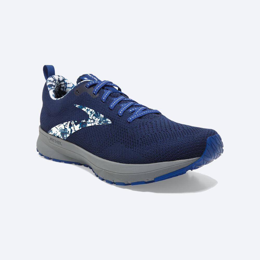 Zapatillas Running Brooks Revel 5 Hombre Azules/Azules/Blancas | Ecuador-57306