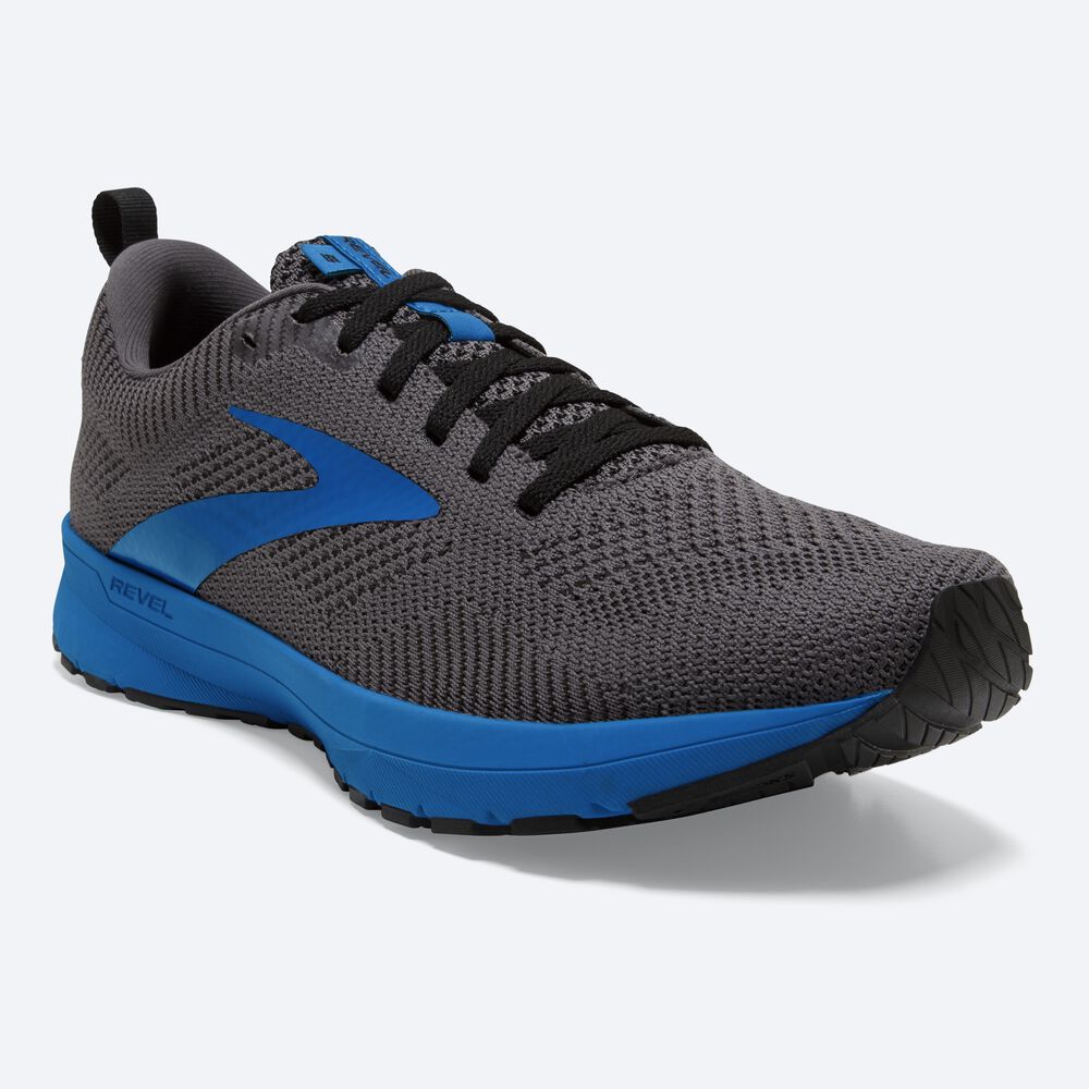 Zapatillas Running Brooks Revel 5 Hombre Negras/Gris/Azules | Ecuador-64293