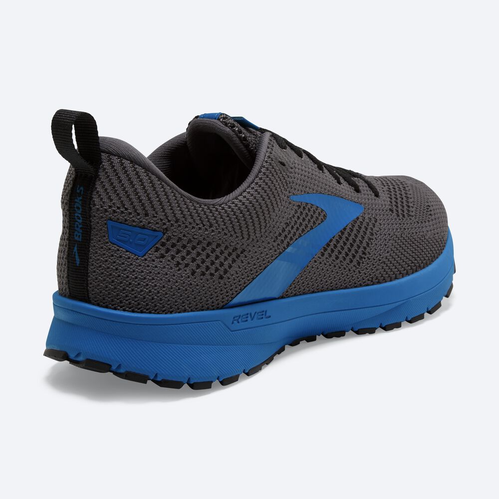 Zapatillas Running Brooks Revel 5 Hombre Negras/Gris/Azules | Ecuador-64293