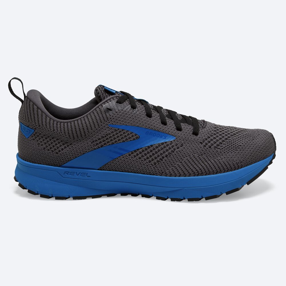 Zapatillas Running Brooks Revel 5 Hombre Negras/Gris/Azules | Ecuador-64293