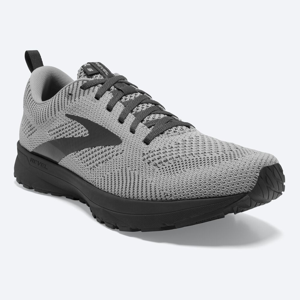 Zapatillas Running Brooks Revel 5 Hombre Gris/Blancas/Metal | Ecuador-96703