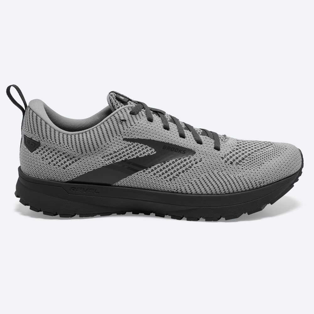 Zapatillas Running Brooks Revel 5 Hombre Gris/Blancas/Metal | Ecuador-96703