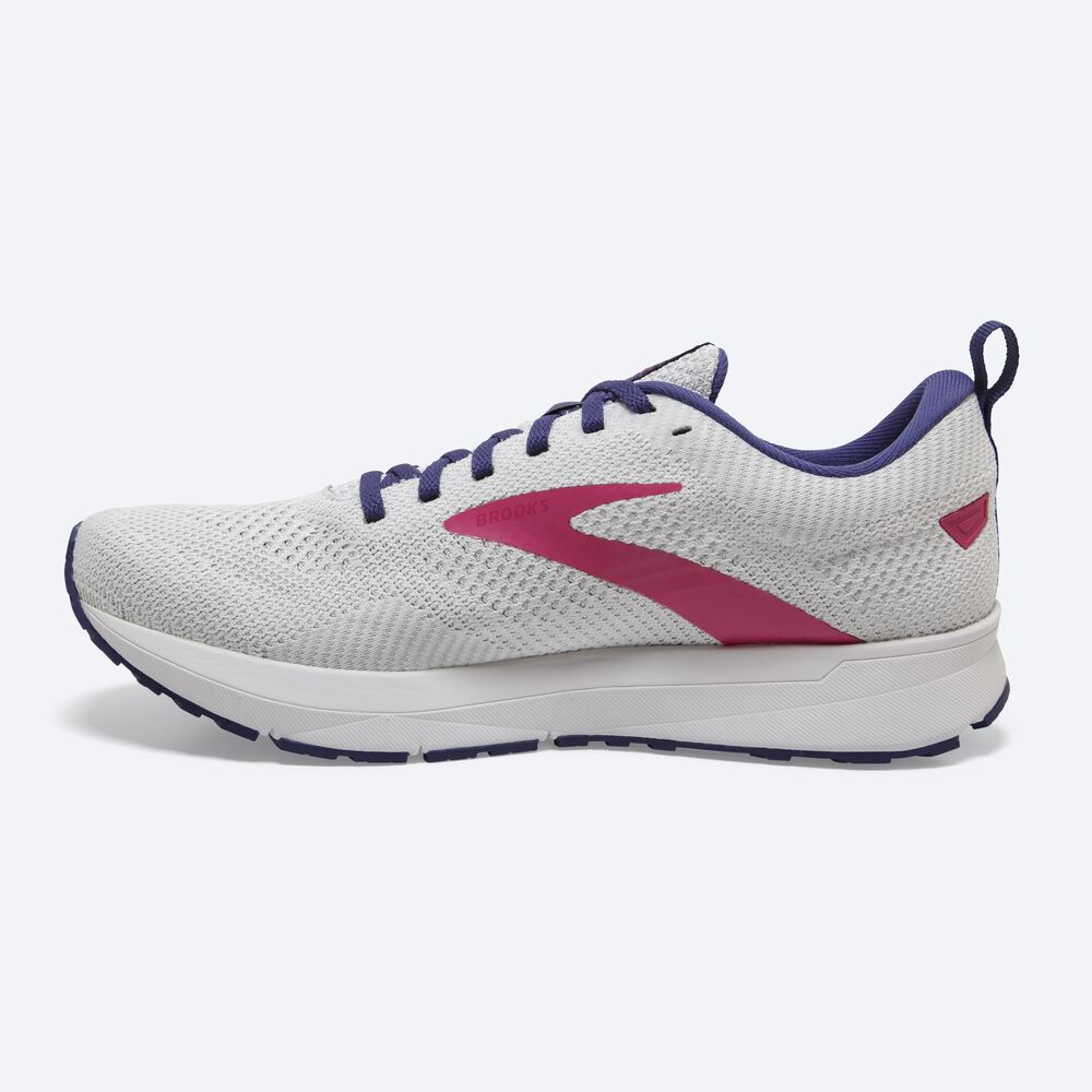 Zapatillas Running Brooks Revel 5 Mujer Blancas/Azul Marino/Rosas | Ecuador-54781