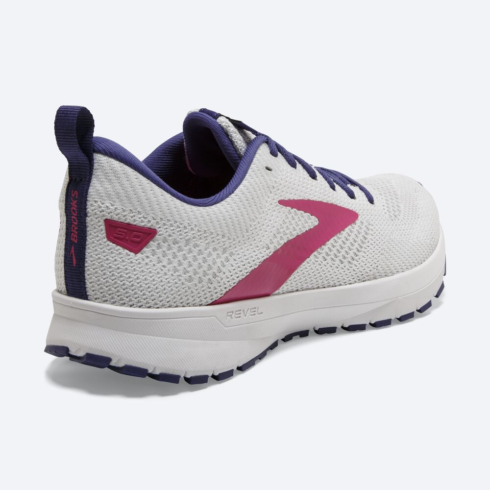 Zapatillas Running Brooks Revel 5 Mujer Blancas/Azul Marino/Rosas | Ecuador-54781