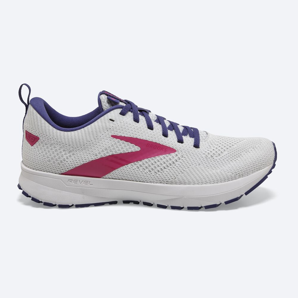 Zapatillas Running Brooks Revel 5 Mujer Blancas/Azul Marino/Rosas | Ecuador-54781