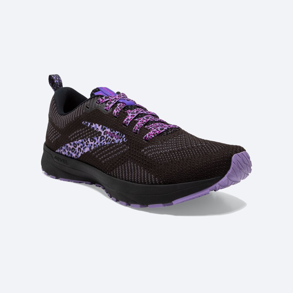 Zapatillas Running Brooks Revel 5 Mujer Negras/Moradas | Ecuador-71469