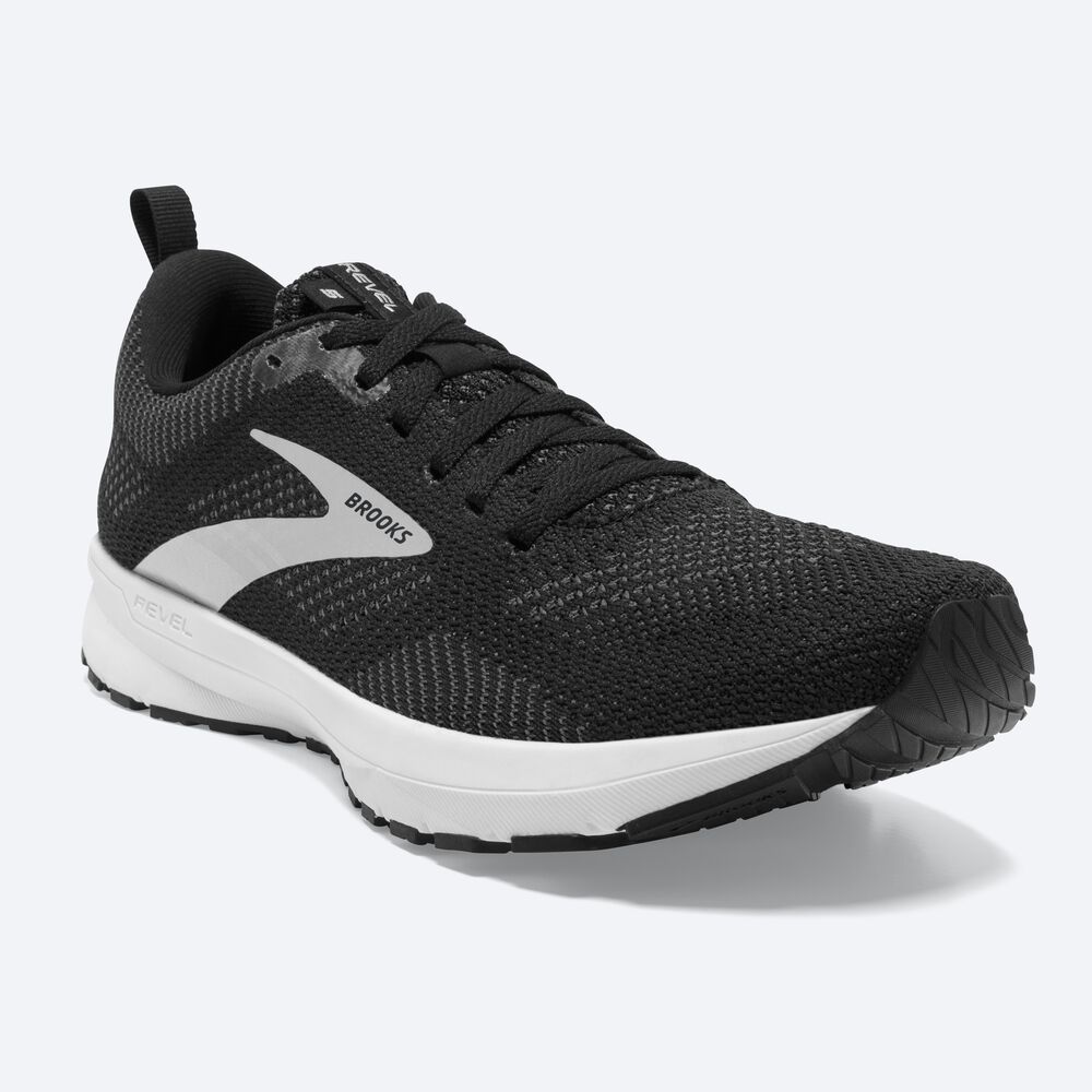 Zapatillas Running Brooks Revel 5 Mujer Negras/Metal/Blancas | Ecuador-86491