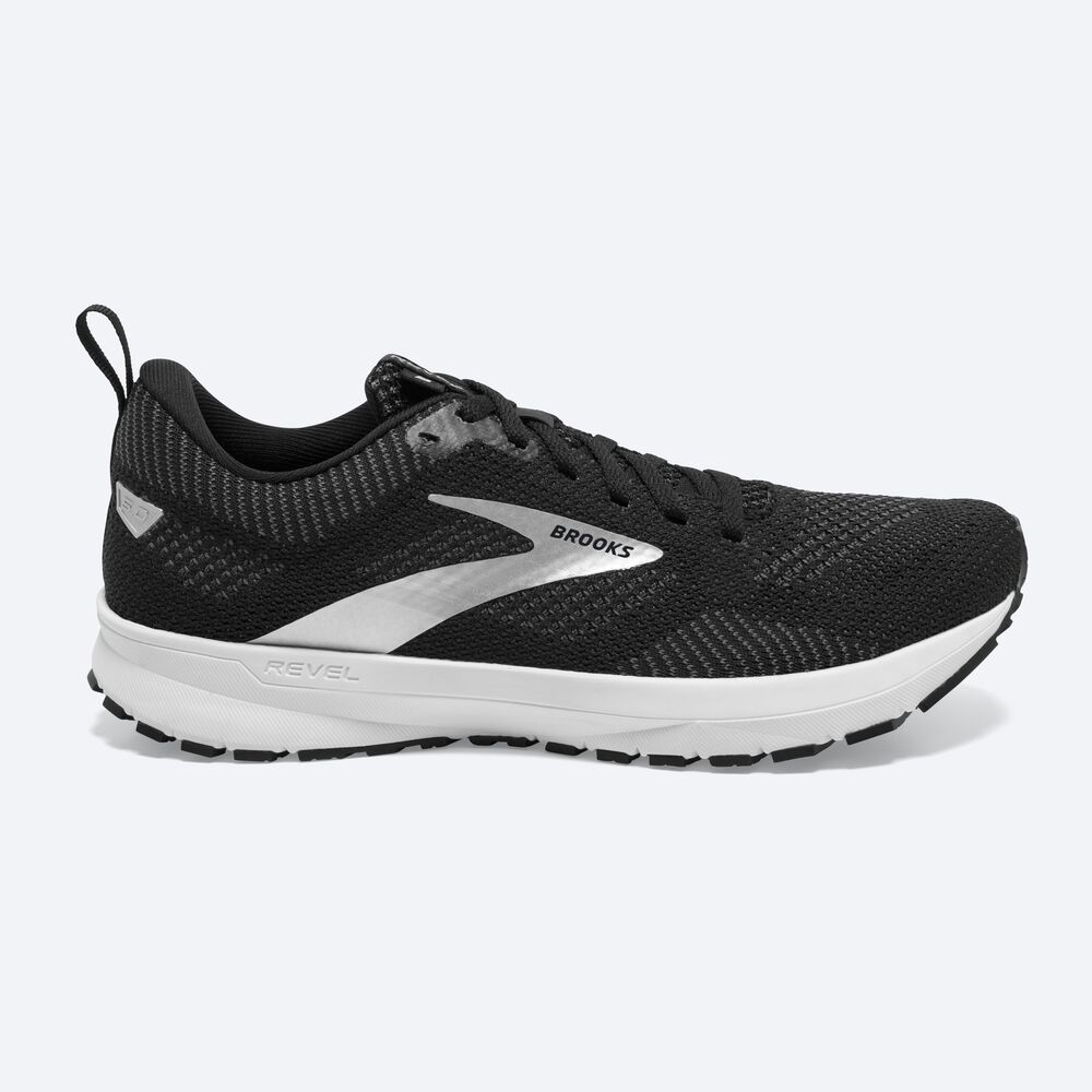 Zapatillas Running Brooks Revel 5 Mujer Negras/Metal/Blancas | Ecuador-86491