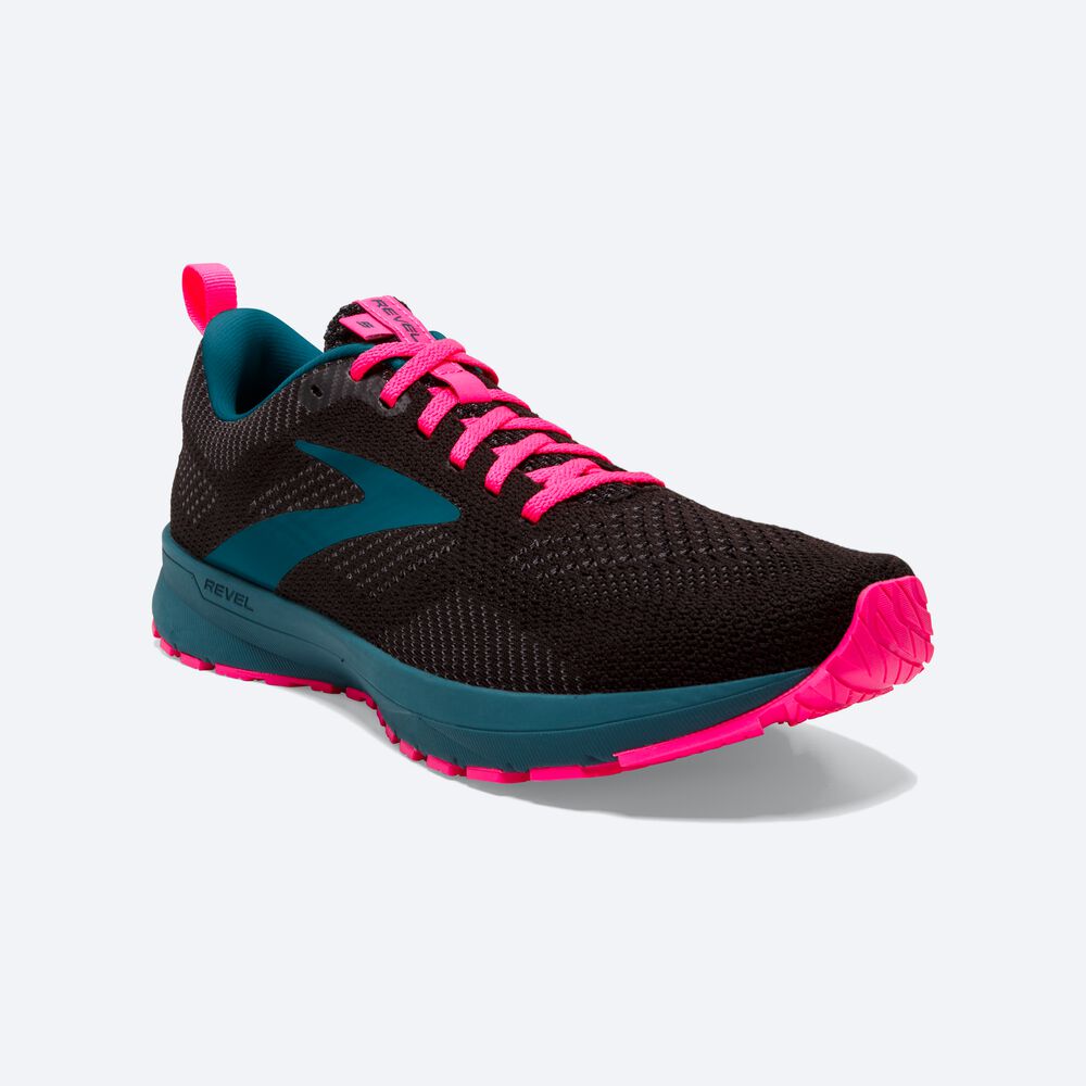 Zapatillas Running Brooks Revel 5 Mujer Negras/Azules/Rosas | Ecuador-94256