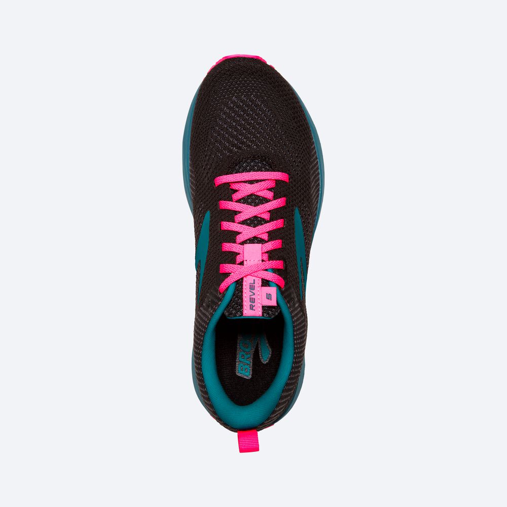 Zapatillas Running Brooks Revel 5 Mujer Negras/Azules/Rosas | Ecuador-94256