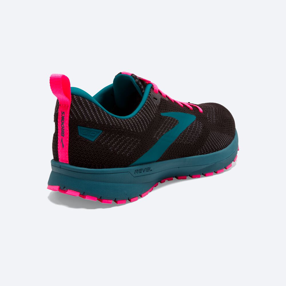 Zapatillas Running Brooks Revel 5 Mujer Negras/Azules/Rosas | Ecuador-94256