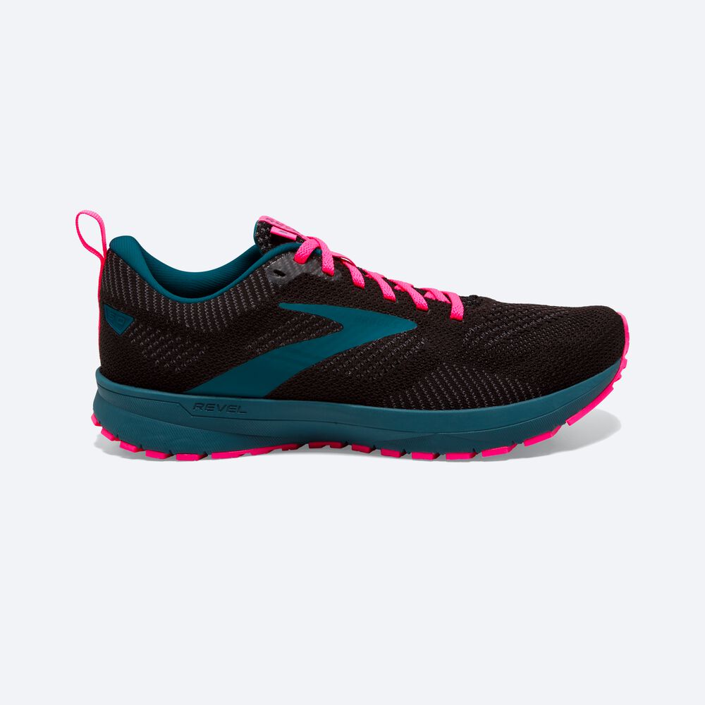 Zapatillas Running Brooks Revel 5 Mujer Negras/Azules/Rosas | Ecuador-94256