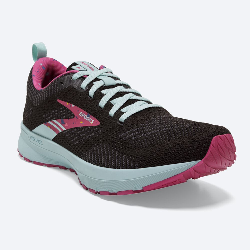 Zapatillas Running Brooks Revel 5 Mujer Negras/Moradas | Ecuador-97563