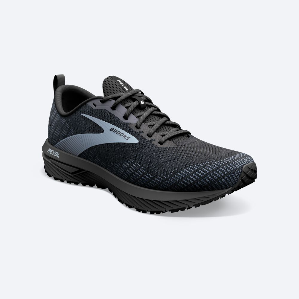 Zapatillas Running Brooks Revel 6 Hombre Negras/Gris | Ecuador-50748