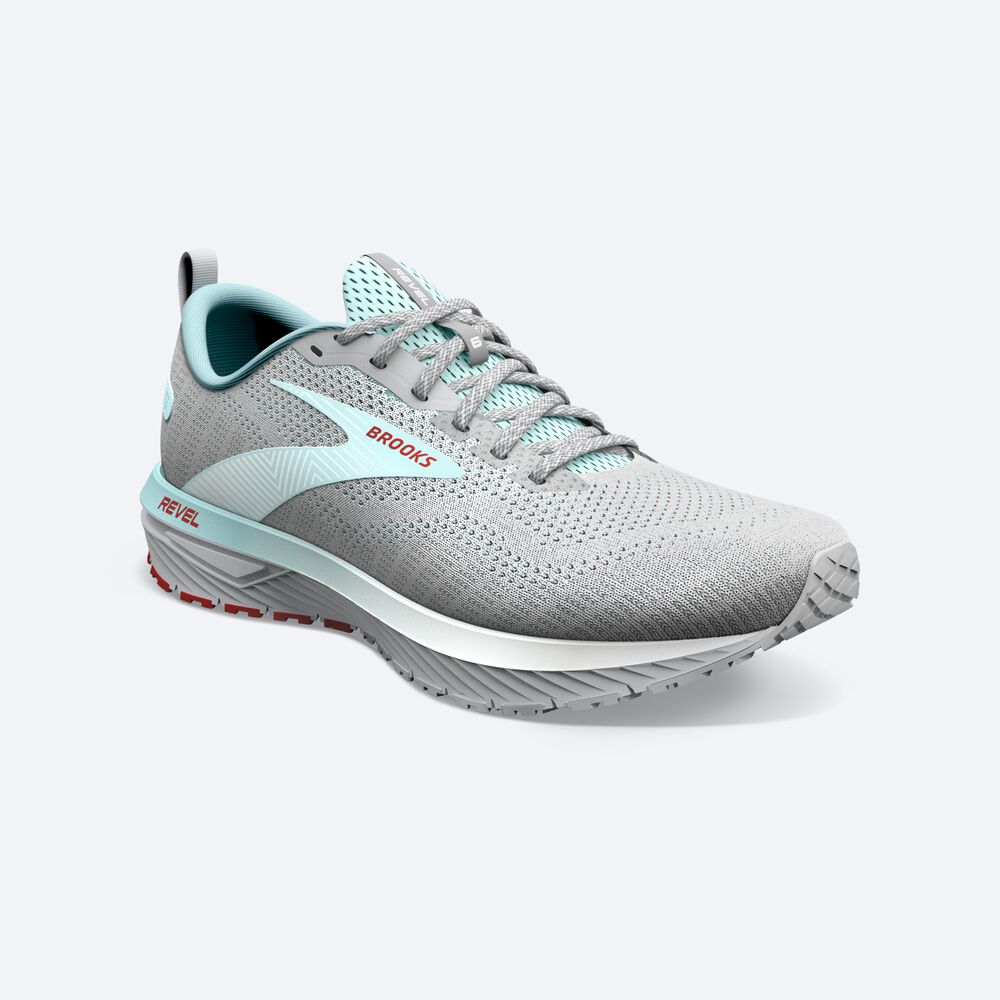 Zapatillas Running Brooks Revel 6 Mujer Gris/Azules | Ecuador-38912